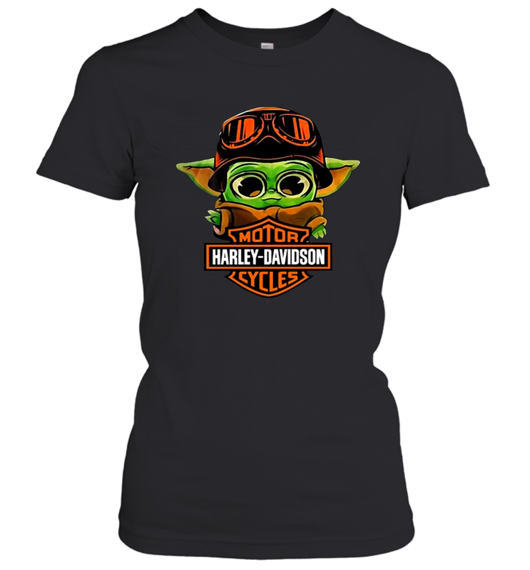 Star Wars Baby Yoda Motor Harley Davidson Cycles Women's T-Shirt - nikotee Star Wars Baby Yoda Motor Harley Davidson Cycles Women's T-Shirt - nikotee