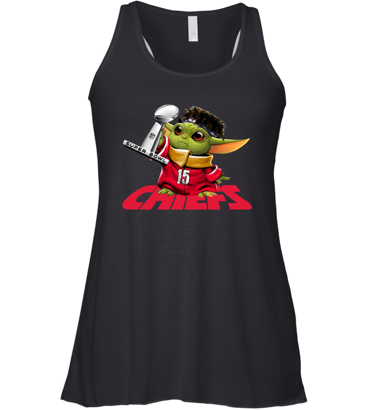 Kansas City Chiefs Baby Yoda Patrick Mahomes Racerback Tank - nikotee Kansas City Chiefs Baby Yoda Patrick Mahomes Racerback Tank - nikotee