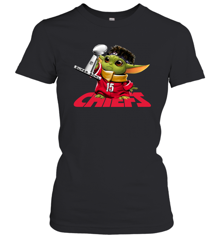 Kansas City Chiefs Baby Yoda Patrick Mahomes Women's T-Shirt - nikotee Kansas City Chiefs Baby Yoda Patrick Mahomes Women's T-Shirt - nikotee