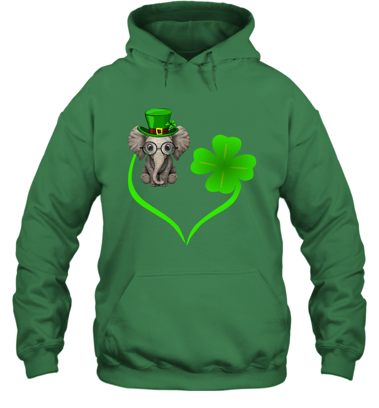 Elephant irish heart st patrick's day Hoodie - nikotee Elephant irish heart st patrick's day Hoodie - nikotee