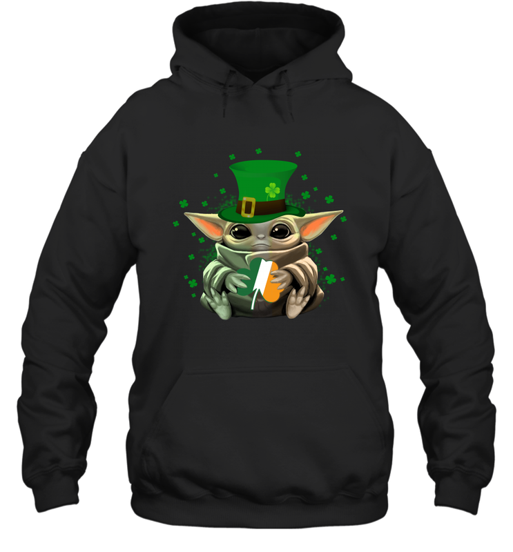 Baby Yoda Hug St Patrick's Day Hoodie - nikotee Baby Yoda Hug St Patrick's Day Hoodie - nikotee
