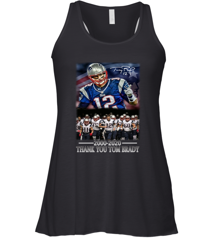 New England Patriots 12 2000 2020 Thank You Tom Brady Racerback Tank - nikotee New England Patriots 12 2000 2020 Thank You Tom Brady Racerback Tank - nikotee
