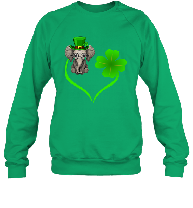 Elephant irish heart st patrick's day Sweatshirt - nikotee Elephant irish heart st patrick's day Sweatshirt - nikotee