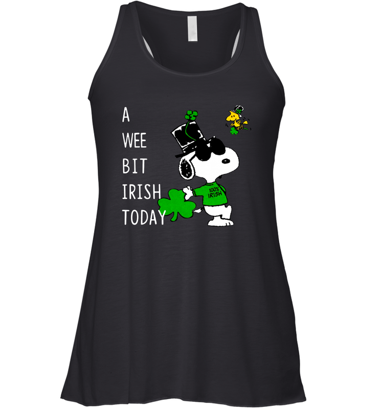 Snoopy A Wee Bit Irish Today Racerback Tank - nikotee Snoopy A Wee Bit Irish Today Racerback Tank - nikotee