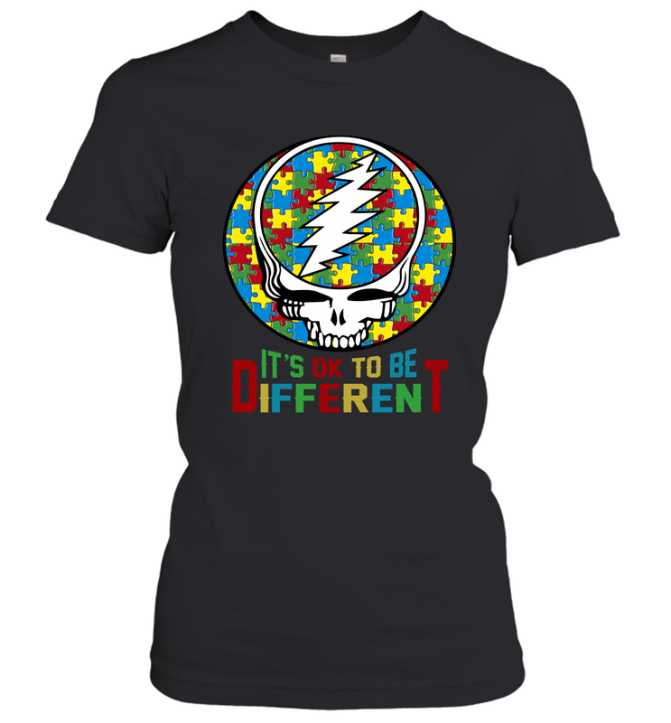 Skull Autism Its Ok To Be Different Women's T-Shirt - nikotee Skull Autism Its Ok To Be Different Women's T-Shirt - nikotee
