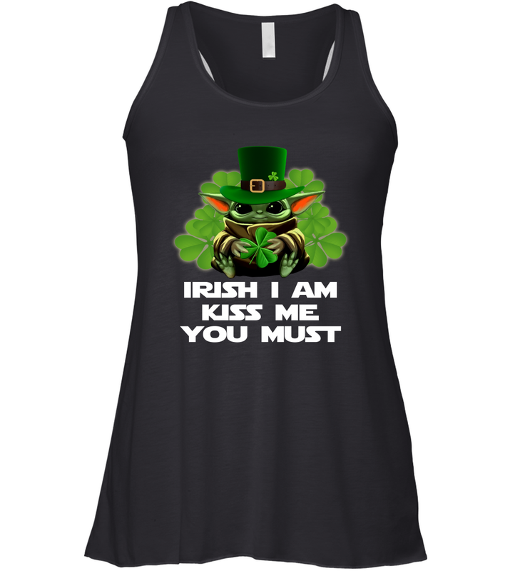 Leprechaun Baby Yoda Hug Shamrock Irish I am kiss me Racerback Tank - nikotee Leprechaun Baby Yoda Hug Shamrock Irish I am kiss me Racerback Tank - nikotee