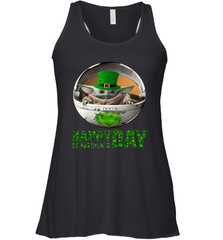 Baby Yoda Happy St Patrick's Day Racerback Tank - nikotee