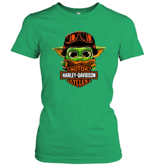 Star Wars Baby Yoda Motor Harley Davidson Cycles Women's T-Shirt - nikotee