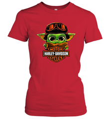 Star Wars Baby Yoda Motor Harley Davidson Cycles Women's T-Shirt - nikotee