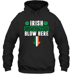 St Patricks Day Shamrock Irish Breathalyzer Blow Here Hoodie - nikotee