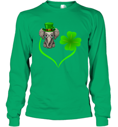 Elephant irish heart st patrick's day Long Sleeve T-Shirt - nikotee