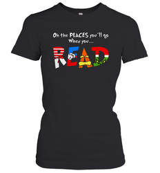 Oh the places you'll go when you read Dr Seuss Grinch Women's T-Shirt - nikotee