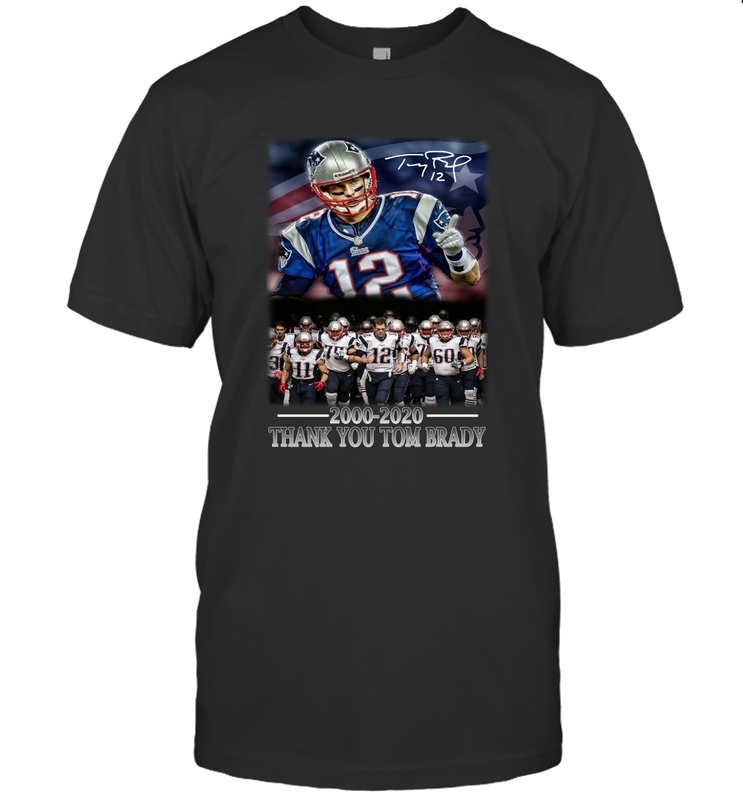 New England Patriots 12 2000 2020 Thank You Tom Brady Men's T-Shirt - nikotee