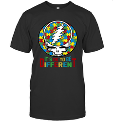 Skull Autism Its Ok To Be Different Men's T-Shirt - nikotee