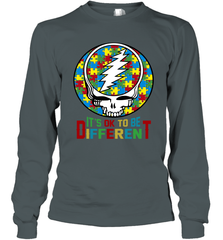 Skull Autism Its Ok To Be Different Long Sleeve T-Shirt - nikotee