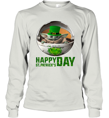 Baby Yoda Happy St Patrick's Day Long Sleeve T-Shirt - nikotee