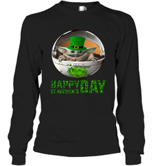 Baby Yoda Happy St Patrick's Day Long Sleeve T-Shirt - nikotee