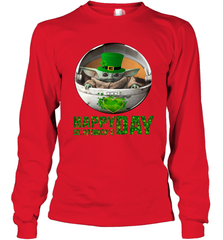 Baby Yoda Happy St Patrick's Day Long Sleeve T-Shirt - nikotee