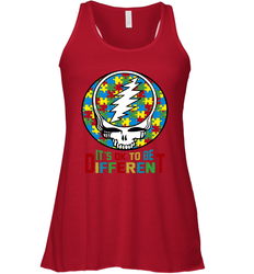 Skull Autism Its Ok To Be Different Racerback Tank - nikotee