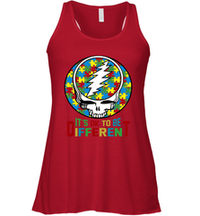 Skull Autism Its Ok To Be Different Racerback Tank - nikotee