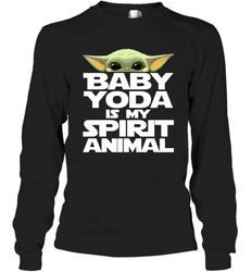 Baby Yoda Is My Spirit Animal Long Sleeve T-Shirt - nikotee