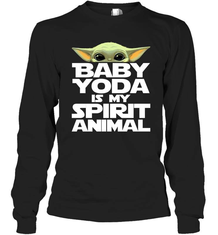Baby Yoda Is My Spirit Animal Long Sleeve T-Shirt - nikotee