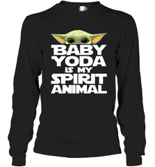 Baby Yoda Is My Spirit Animal Long Sleeve T-Shirt - nikotee