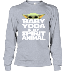 Baby Yoda Is My Spirit Animal Long Sleeve T-Shirt - nikotee