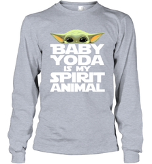 Baby Yoda Is My Spirit Animal Long Sleeve T-Shirt - nikotee
