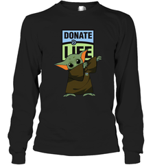 Baby Yoda Dabbing Donate Life Long Sleeve T-Shirt - nikotee