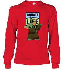 Baby Yoda Dabbing Donate Life Long Sleeve T-Shirt - nikotee