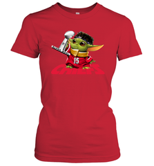 Kansas City Chiefs Baby Yoda Patrick Mahomes Women's T-Shirt - nikotee