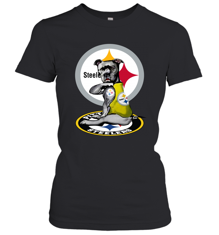 Pitbull Rottweiler I Love Pittsburgh Steelers Women's T-Shirt - nikotee