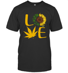 Love Sunflower and Weed Cannabis Men's T-Shirt - nikotee