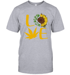 Love Sunflower and Weed Cannabis Men's T-Shirt - nikotee
