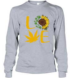 Love Sunflower and Weed Cannabis Long Sleeve T-Shirt - nikotee