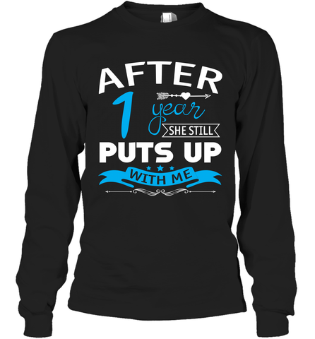 1st Wedding Anniversary Shirt For Husband Long Sleeve T-Shirt - nikotee