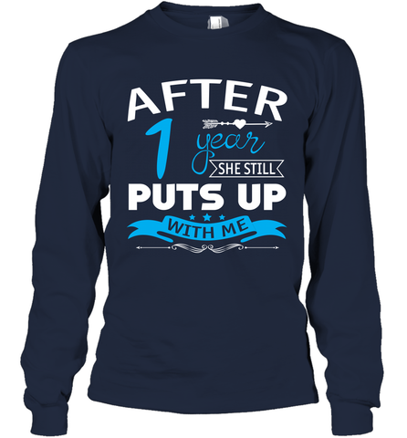 1st Wedding Anniversary Shirt For Husband Long Sleeve T-Shirt - nikotee