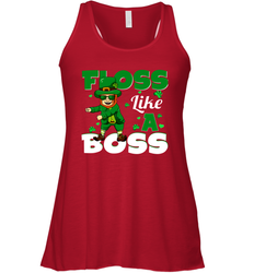 St Patrick's day Leprechaun floss like a boss Racerback Tank - nikotee