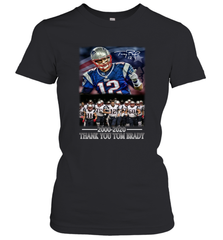 New England Patriots 12 2000 2020 Thank You Tom Brady Women's T-Shirt - nikotee