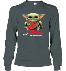 Baby Yoda Hug Mercury Outboards Long Sleeve T-Shirt - nikotee