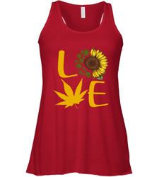 Love Sunflower and Weed Cannabis Racerback Tank - nikotee