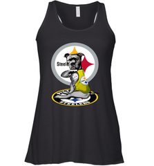 Pitbull Rottweiler I Love Pittsburgh Steelers Racerback Tank - nikotee