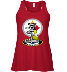 Pitbull Rottweiler I Love Pittsburgh Steelers Racerback Tank - nikotee