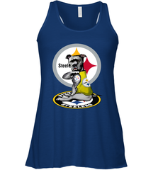 Pitbull Rottweiler I Love Pittsburgh Steelers Racerback Tank - nikotee