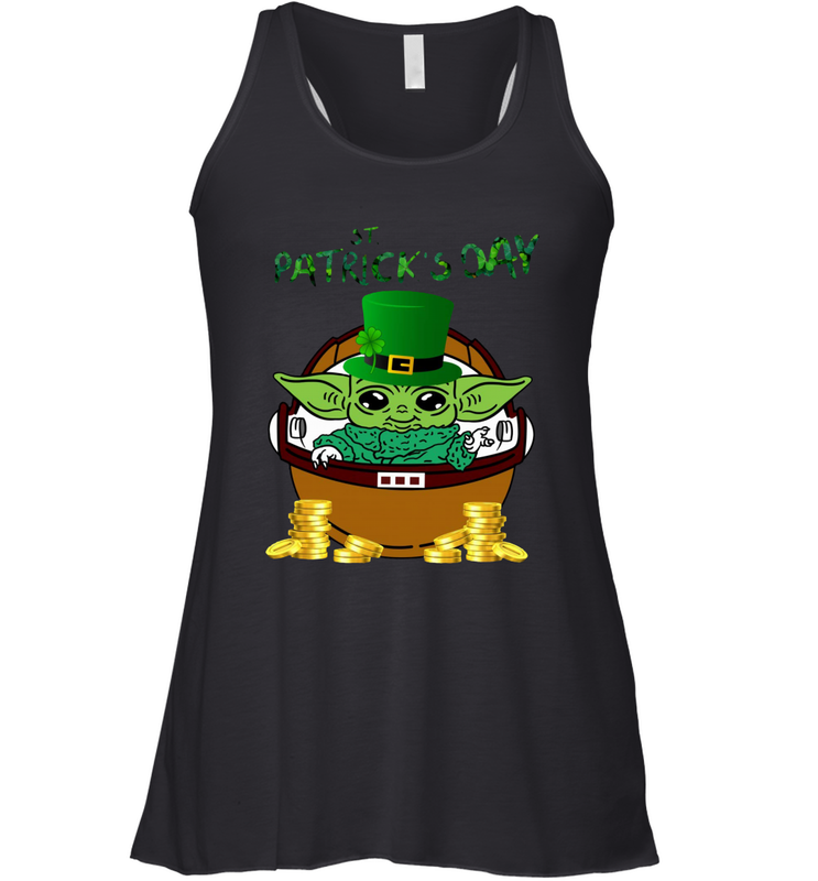 Baby Yoda The Mandalorian Happy St Patrick's Day Racerback Tank - nikotee