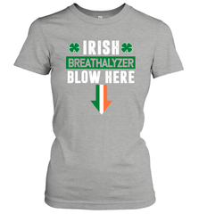 St Patricks Day Shamrock Irish Breathalyzer Blow Here Women's T-Shirt - nikotee