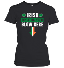 St Patricks Day Shamrock Irish Breathalyzer Blow Here Women's T-Shirt - nikotee