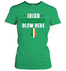 St Patricks Day Shamrock Irish Breathalyzer Blow Here Women's T-Shirt - nikotee