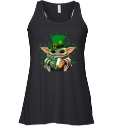 Baby Yoda Hug St Patrick's Day Racerback Tank - nikotee